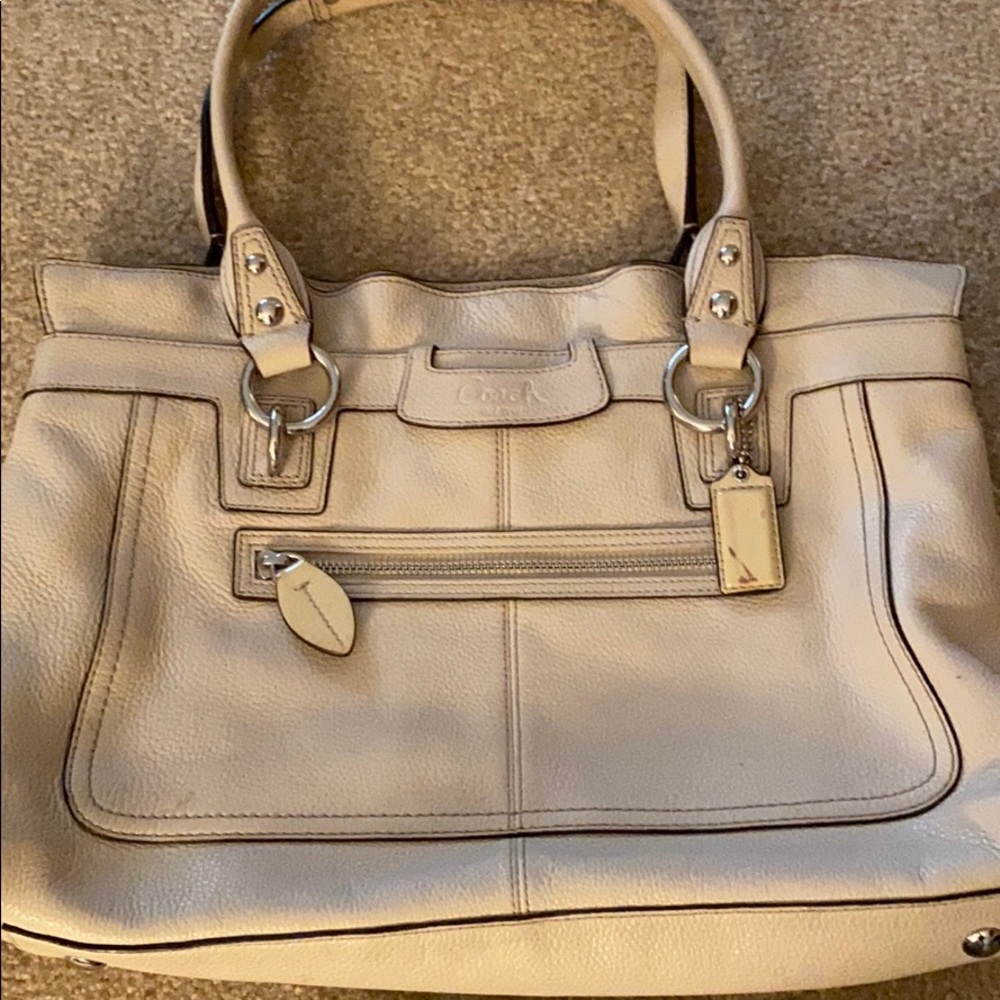 Winter White Coach Handbag